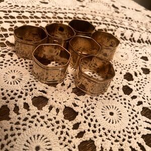 Set of 7 Silver Plated Napkin Rings